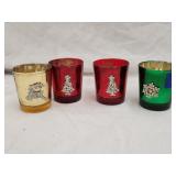 (4)pc Christmas Themed Candle Holders 3'H