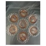 'Lace Edge' Pink Glass Plates
