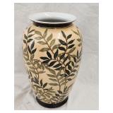 12'H Botanical Themed Ceramic Vase