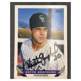 1993 Topps #447 Keith Shepherd Rockies Rookie Card