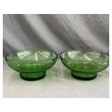 E.O. Brody Co. M2000 Green Glass Pedestal Bowls