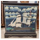 Wood Nautical Themed Chest of Drawers