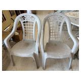 2 Plastic Stacking Patio Chairs