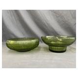 E.O. Brody Ribbed Bowl & Unsigned Pedestal Bowl