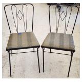 Pair of Vintage Wrought Iron Chairs 32'Hx16'×18'