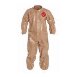 DUPONT Coveralls: L, Tychem® 5000, Tan- 6PK