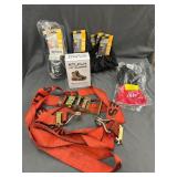 Gloves, 2'x12' Red Ratchet Strap, STLFLX MetGuardz