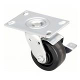 New Plate Caster: Swivel, 4 in Wheel Dia