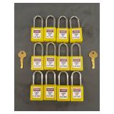 (12) Master Padlocks: 410KAS12YLW