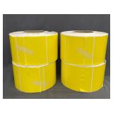 (4) 4' X 3' Yellow Thermal Transfer Label Rolls