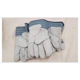 (4) Pairs XL Leather Work Gloves