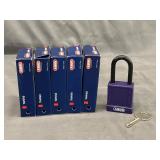 (6) ABUS 74M/40 Padlocks-Purple: 20035