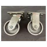 (2) Industrial Plate Casters- 4' Wheels