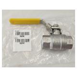 New Ball Valve 1/2FNPT 316SS/PTFE