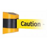Barrier Post with Belt: Caution Do Not Enter