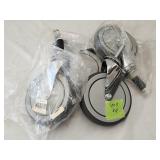(4)New Stem Caster: Swivel, 6 in Wheel Dia.