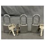 (3) ABUS Aluminum 72/40 Padlocks
