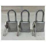 (3) ABUS 72/40 Aluminum Safety Padlocks