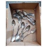 13 Spoons 6 are marked sterling, some appear to be