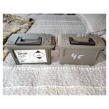Two plastic ammo storage boxes