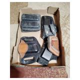 Leather magazine and pistol holsters