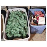 (2)Lidded Totes of Christmas Decor