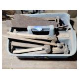 Carry tote with ferrier files, and smithing hammer