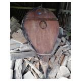 Large antique forge bellow needs repaired