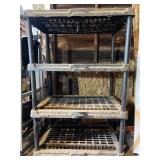 4-Tier Black Plastic Utility Shelving Unit