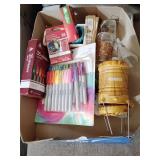 Sharpie set, Christmas lights, misc