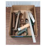 Flat of Hand Tools & R.R. Spikes