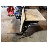 Child's School Desk Wood & Cast Iron