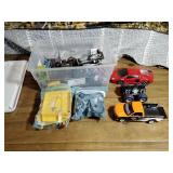 Toy assortment in tote