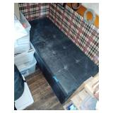 Faux leather storage chest, 48' x 20' x 20'