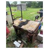 Coal Riveting Forge Table with Black Smith Vise