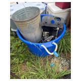 Rope Handled Plastic Tube with Scrap Metal
