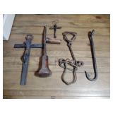 Vintage hand tools, iron puzzle, hand made metal