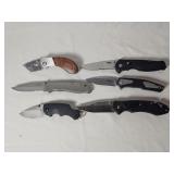 6 Folding pocket knives, Kershaw, sog, gerber,