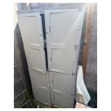 Plastic Storage Cabinet and Contents