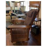 Mission-Style Wooden Slat Glider Chair
