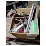 Wood lathe tools, assorted hardware, assorted tool