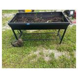 Ornate Metal Planter on Wheels, 23ï¿½x49ï¿½x 32ï¿½