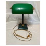 Glass Banker's Desk Lamp