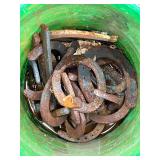 5 Gallon Bucket with Cast Iron Horshoes