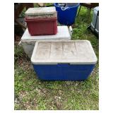 3 Plastic Hard-Sided Ice Chests