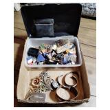 Bracelets pins, medals, thimbles, misc