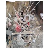 3 Buckets of scrap metal, horseshoes, bulk scrap