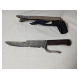 Hand forged fixed blade knife with sheath