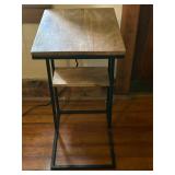 Wood & Metal C-Shaped Side Table