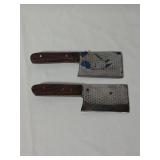 Two custom miniature cleavers 7' long